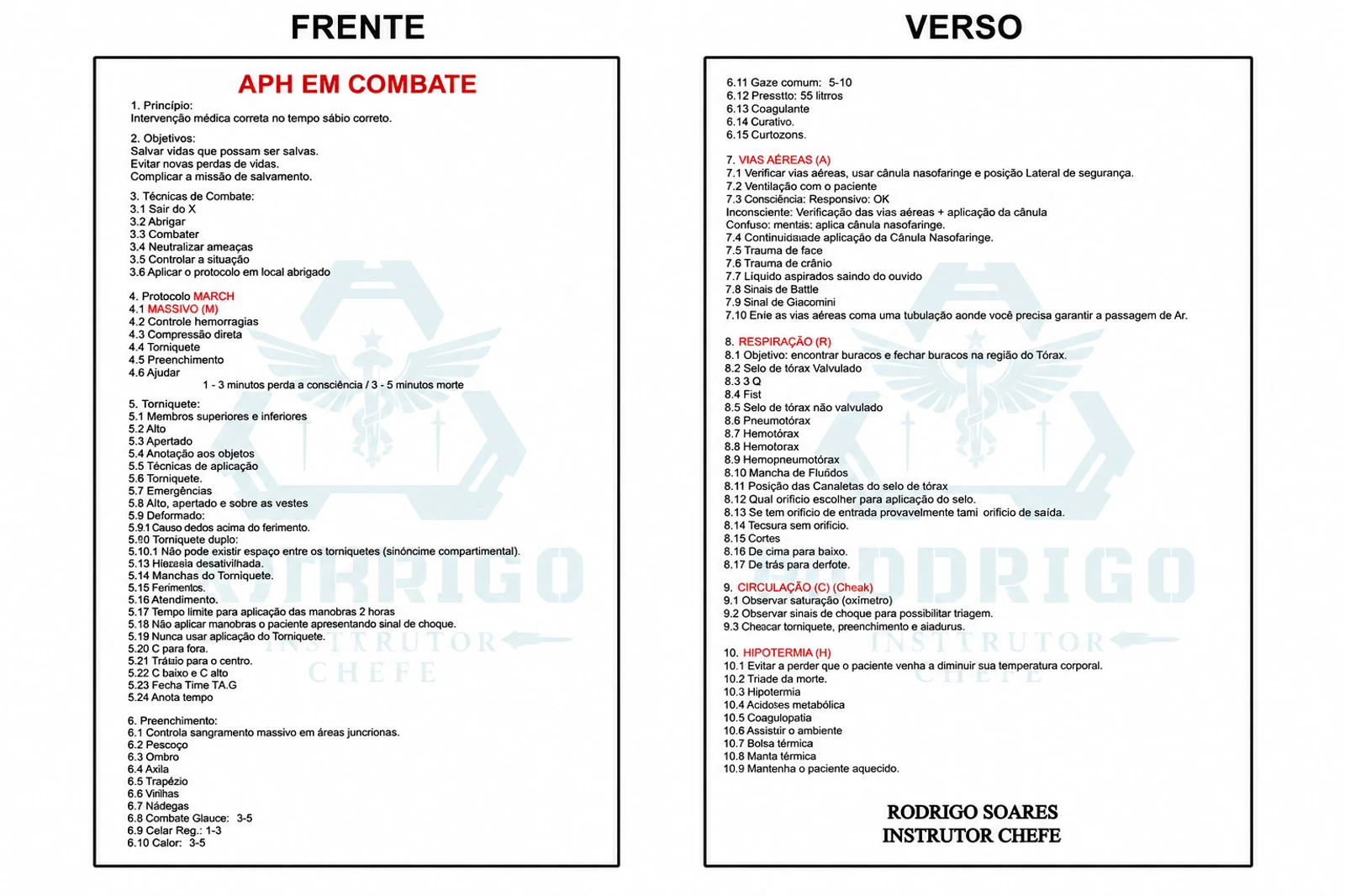 Material oficial de APH EM COMBATE
